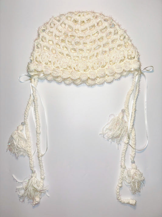 ♡.· ribbon crochet hat / 003