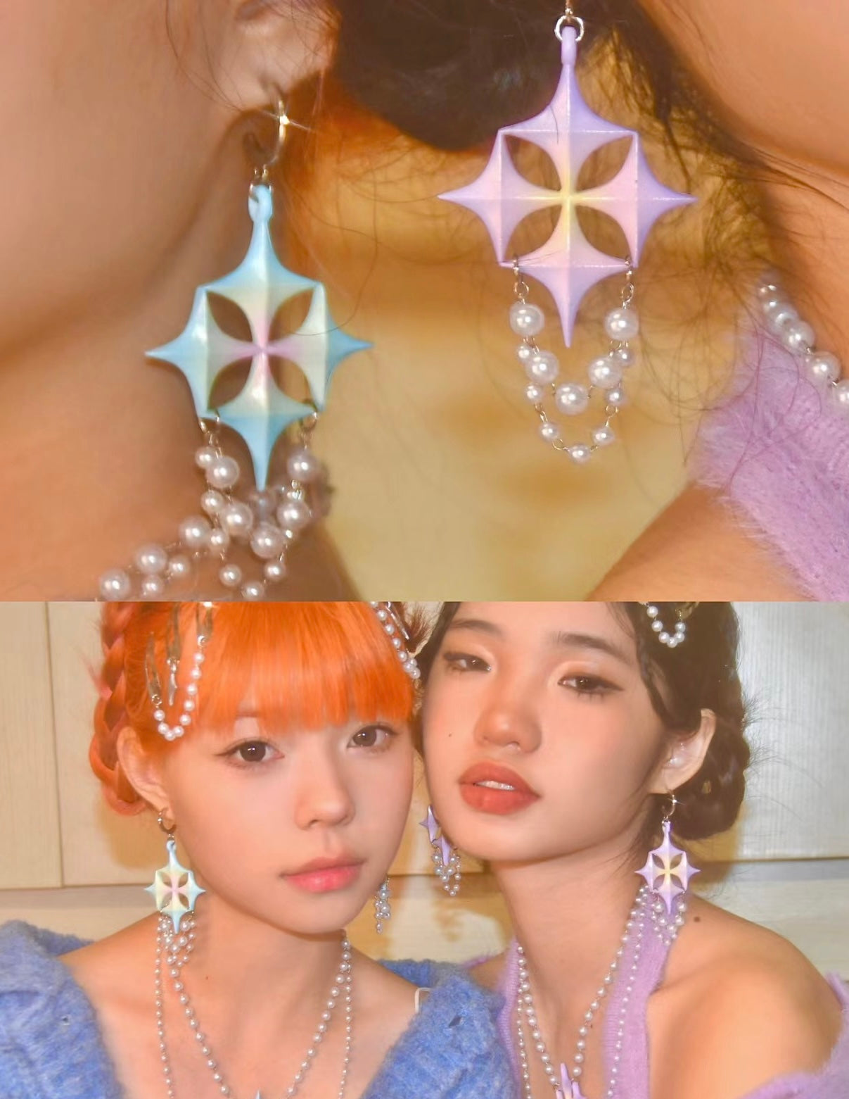 ⟡.· firework star (earring/earclip)