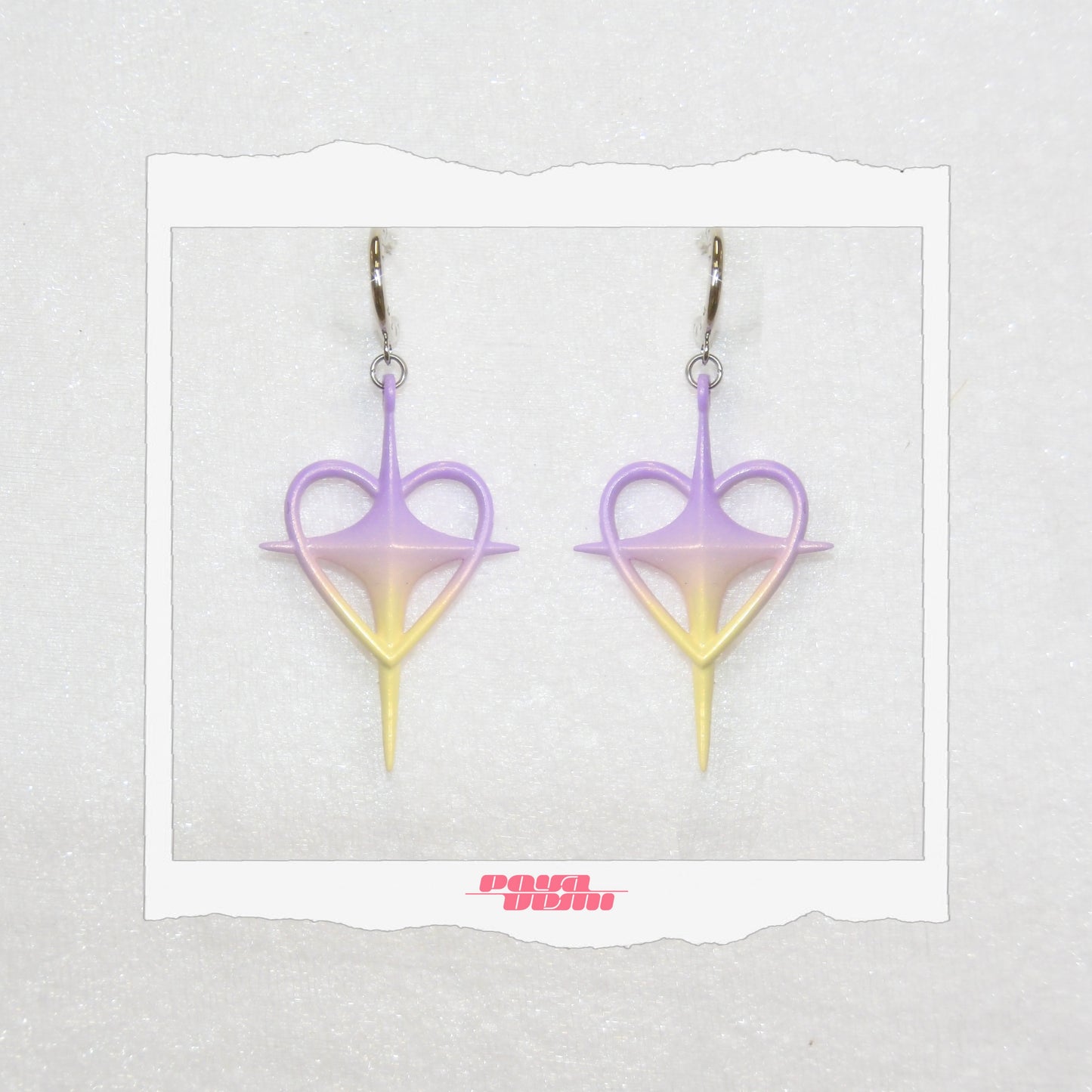 ⟡.· shining heart (earring/earclip)