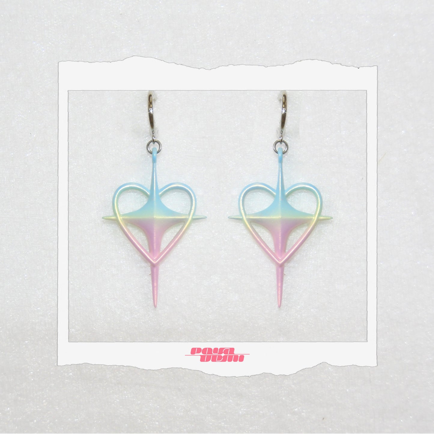 ⟡.· shining heart (earring/earclip)