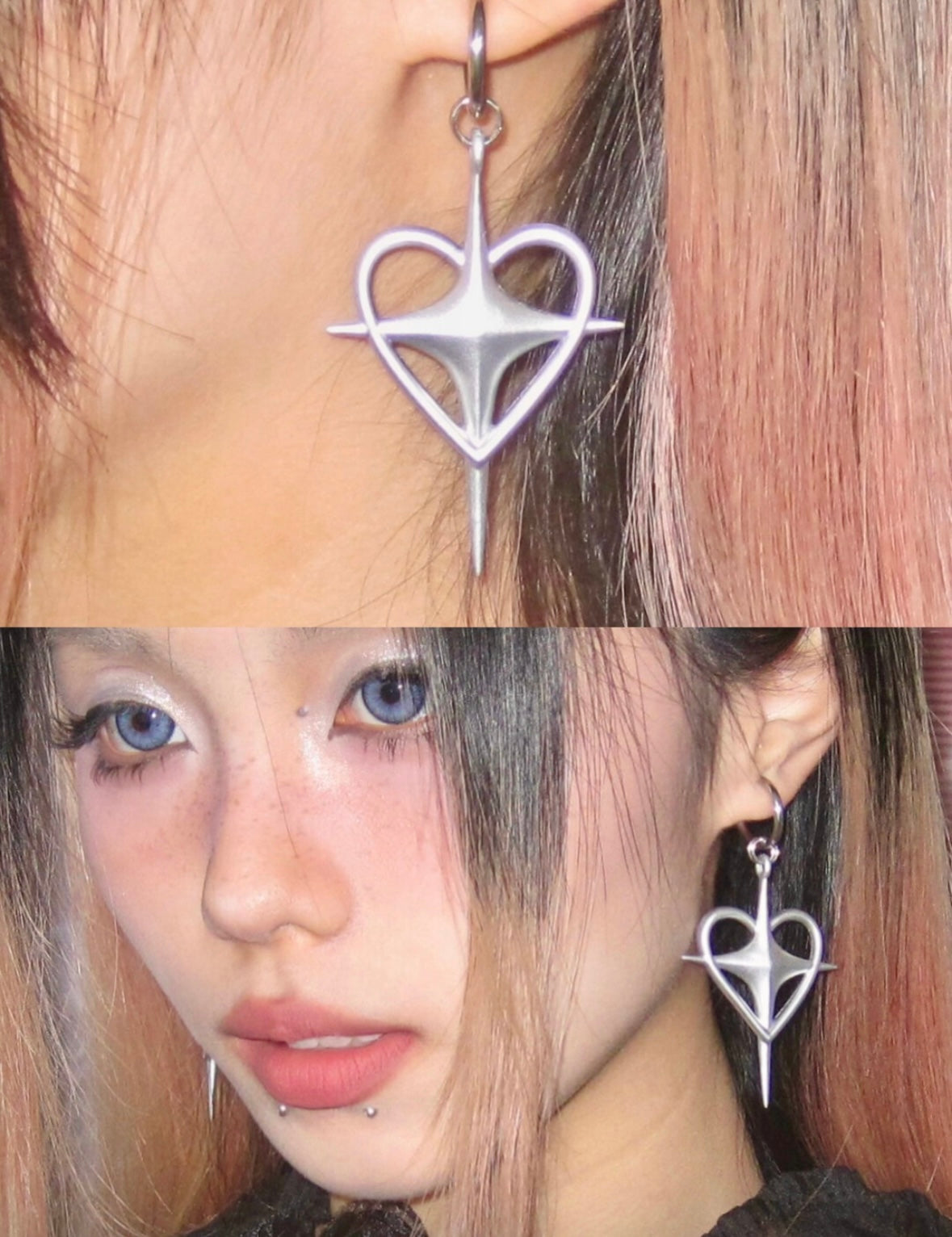 ⟡.· shining heart (earring/earclip)