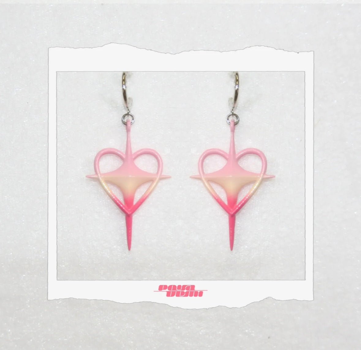 ⟡.· shining heart (earring/earclip)