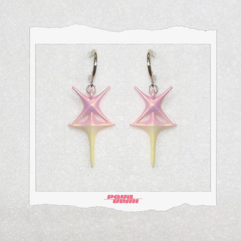 ⟡.· flower star (earring/earclip)