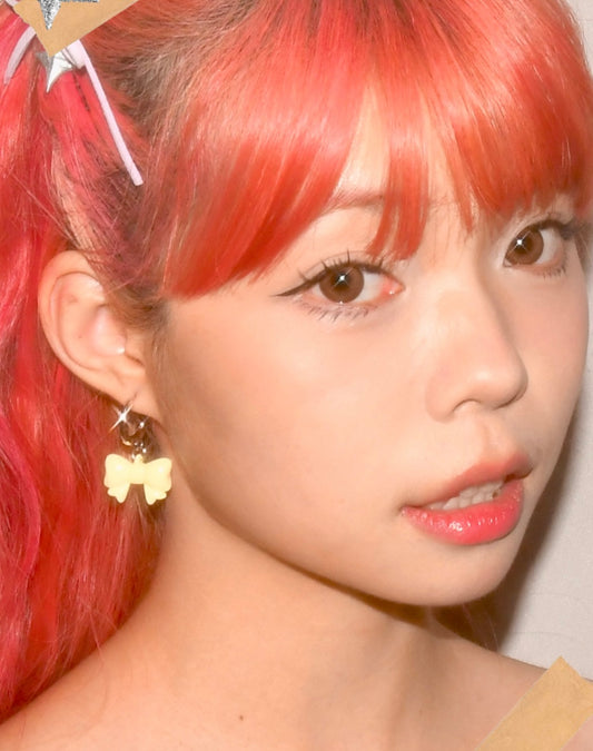 ⟡.· baby ribbon (earring/earclip)